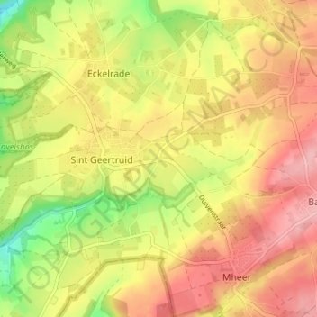 Mappa topografica Herkenrade, altitudine, rilievo