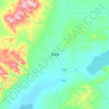 Mappa topografica 双湖县, altitudine, rilievo