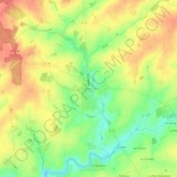 Mappa topografica La Poitevinière, altitudine, rilievo