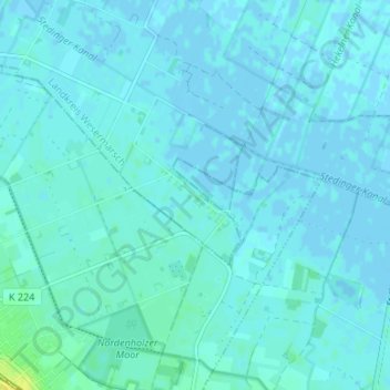 Mappa topografica Hekelermoor, altitudine, rilievo