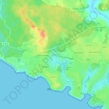 Mappa topografica La Palud, altitudine, rilievo