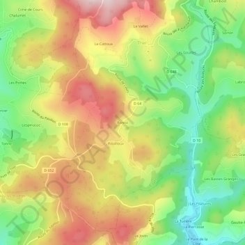 Mappa topografica Forest, altitudine, rilievo