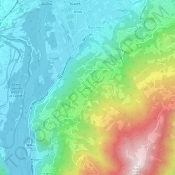 Mappa topografica Canai, altitudine, rilievo