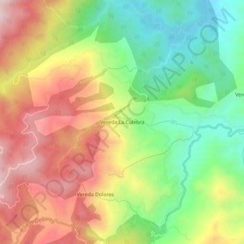 Mappa topografica Vereda La Culebra, altitudine, rilievo