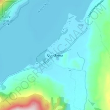 Mappa topografica Quilchena, altitudine, rilievo