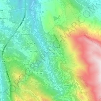 Mappa topografica Casavecchia, altitudine, rilievo