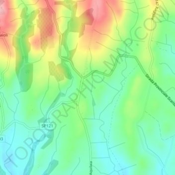 Mappa topografica Marciatoio, altitudine, rilievo