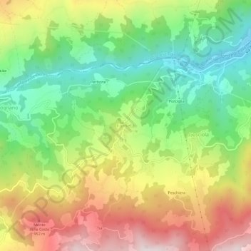 Mappa topografica Farneta, altitudine, rilievo
