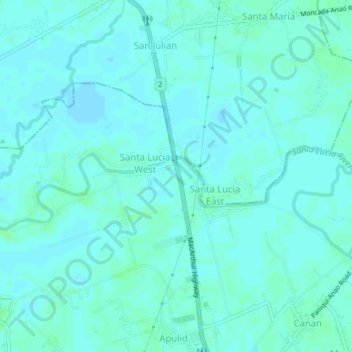 Mappa topografica San Isidro, altitudine, rilievo