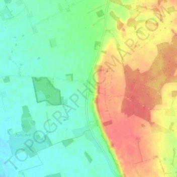 Mappa topografica North Cliffe, altitudine, rilievo