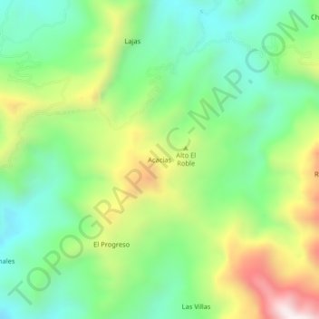 Mappa topografica Acacias, altitudine, rilievo