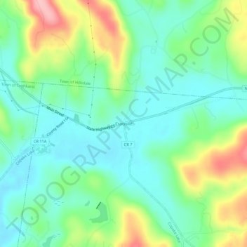 Mappa topografica Craryville, altitudine, rilievo