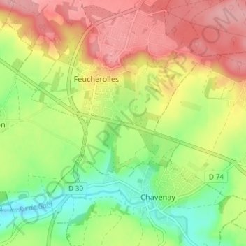 Mappa topografica La Briqueterie, altitudine, rilievo