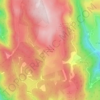 Mappa topografica Jasseries de la Fayolle, altitudine, rilievo
