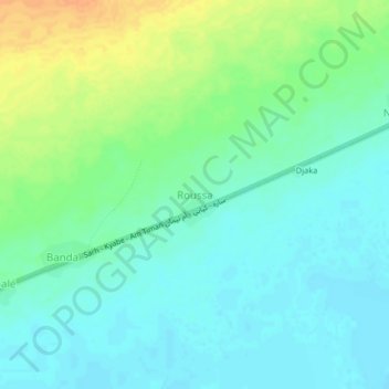 Mappa topografica Roussa, altitudine, rilievo