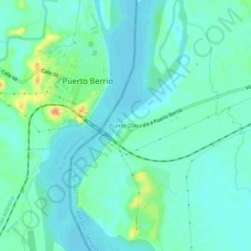 Mappa topografica Puerto Olaya, altitudine, rilievo