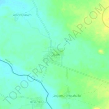 Mappa topografica Gulyam, altitudine, rilievo