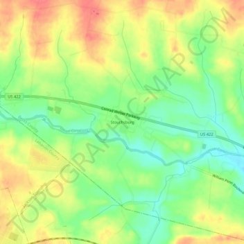 Mappa topografica Stouchsburg, altitudine, rilievo