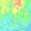 Mappa topografica Dallas Hills, altitudine, rilievo
