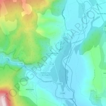 Mappa topografica Grange Neuve, altitudine, rilievo
