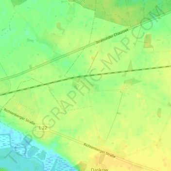 Mappa topografica Behrenshagen, altitudine, rilievo