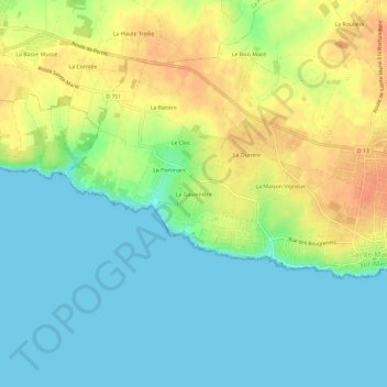 Mappa topografica La Gauvinière, altitudine, rilievo