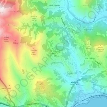 Mappa topografica Sealza, altitudine, rilievo