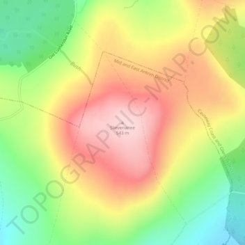 Mappa topografica Slievenanee, altitudine, rilievo