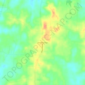 Mappa topografica Seven Springs, altitudine, rilievo