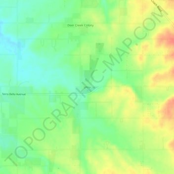 Mappa topografica Ultra, altitudine, rilievo