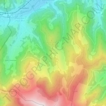 Mappa topografica Stemlisberg, altitudine, rilievo
