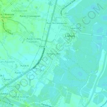 Mappa topografica Pasbul Lubao, altitudine, rilievo