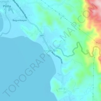 Mappa topografica Halayhayin, altitudine, rilievo