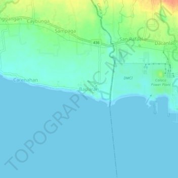 Mappa topografica Baclaran, altitudine, rilievo