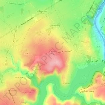 Mappa topografica Les Hauts du Roy, altitudine, rilievo