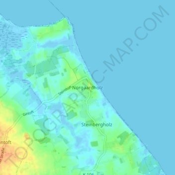 Mappa topografica Norgaardholz, altitudine, rilievo