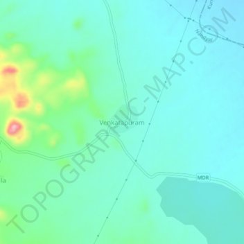 Mappa topografica Venkatapuram, altitudine, rilievo