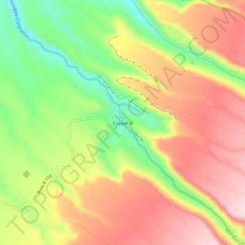 Mappa topografica Caspana, altitudine, rilievo