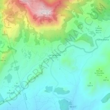 Mappa topografica La Garapacha, altitudine, rilievo