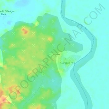 Mappa topografica El Guamo, altitudine, rilievo