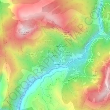 Mappa topografica Séren, altitudine, rilievo