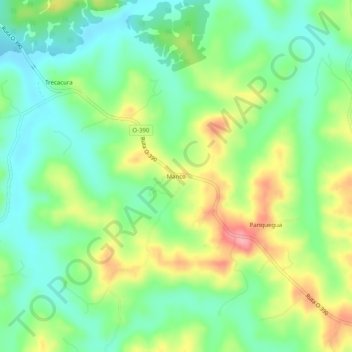 Mappa topografica Manco, altitudine, rilievo