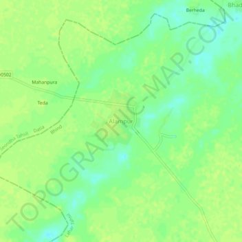 Mappa topografica Alampur, altitudine, rilievo