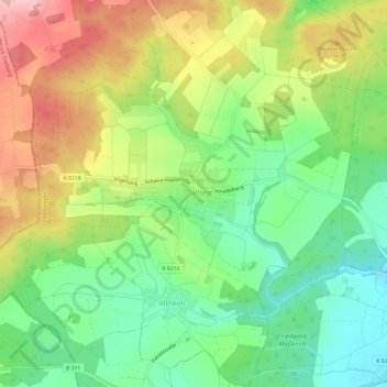Mappa topografica Thalheim, altitudine, rilievo