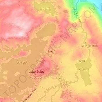 Mappa topografica Rosas, altitudine, rilievo