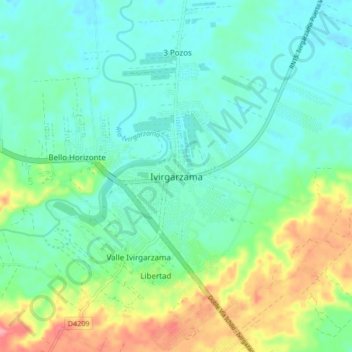 Mappa topografica Ivirgarzama, altitudine, rilievo