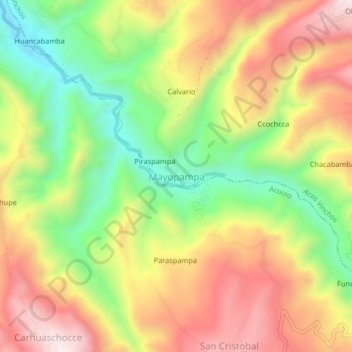 Mappa topografica Mayopampa, altitudine, rilievo