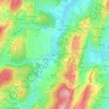 Mappa topografica Hameau Rebey, altitudine, rilievo
