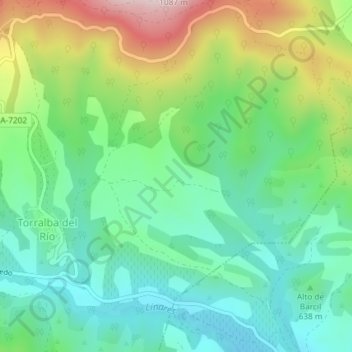Mappa topografica Valejo, altitudine, rilievo