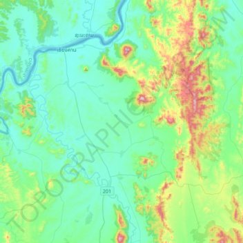 Mappa topografica Khao Kaeo, altitudine, rilievo